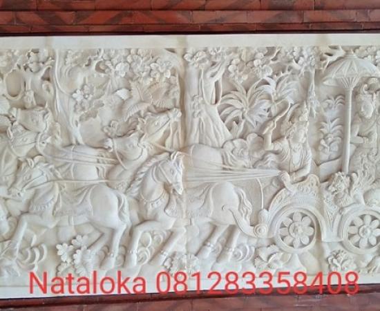 Relief Dinding Batu Alam Motif Ramayana