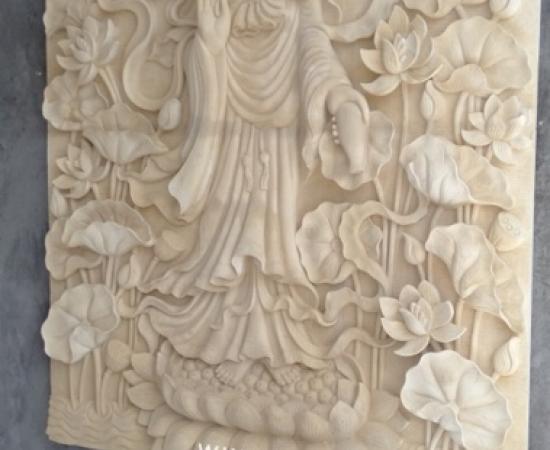 Jual Relief Batu Paras Alam Motif Dewi Kwan Im di Bali