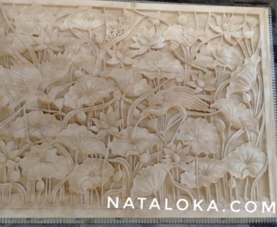 Jual Relief Ukiran Motif Lotus Untuk Dinding Villa/Hotel